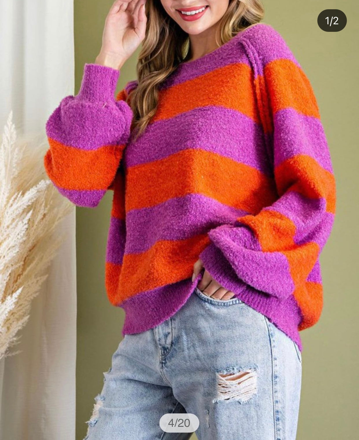 Cozy Pink and Orange Sweater