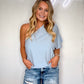 Baby Blue One Sleeve Top