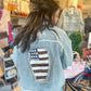 Reverse Sequin Stars and Stripes Jean Jacket